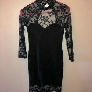 H&M black lace long sleeve dress